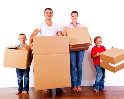 Student removals in Brentford with packing boxes and moving van