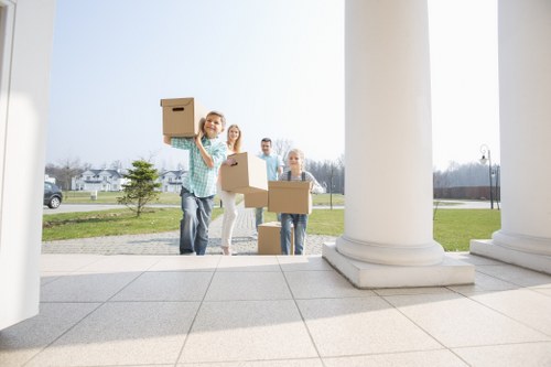 Fragile items being handled carefully during relocation