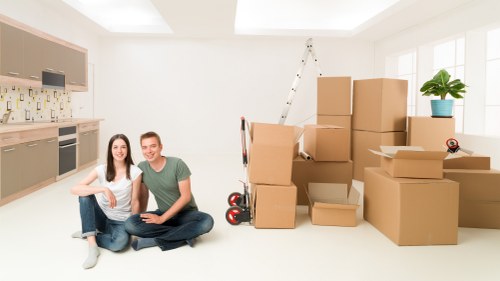 Packing boxes for a Brentford apartment relocation